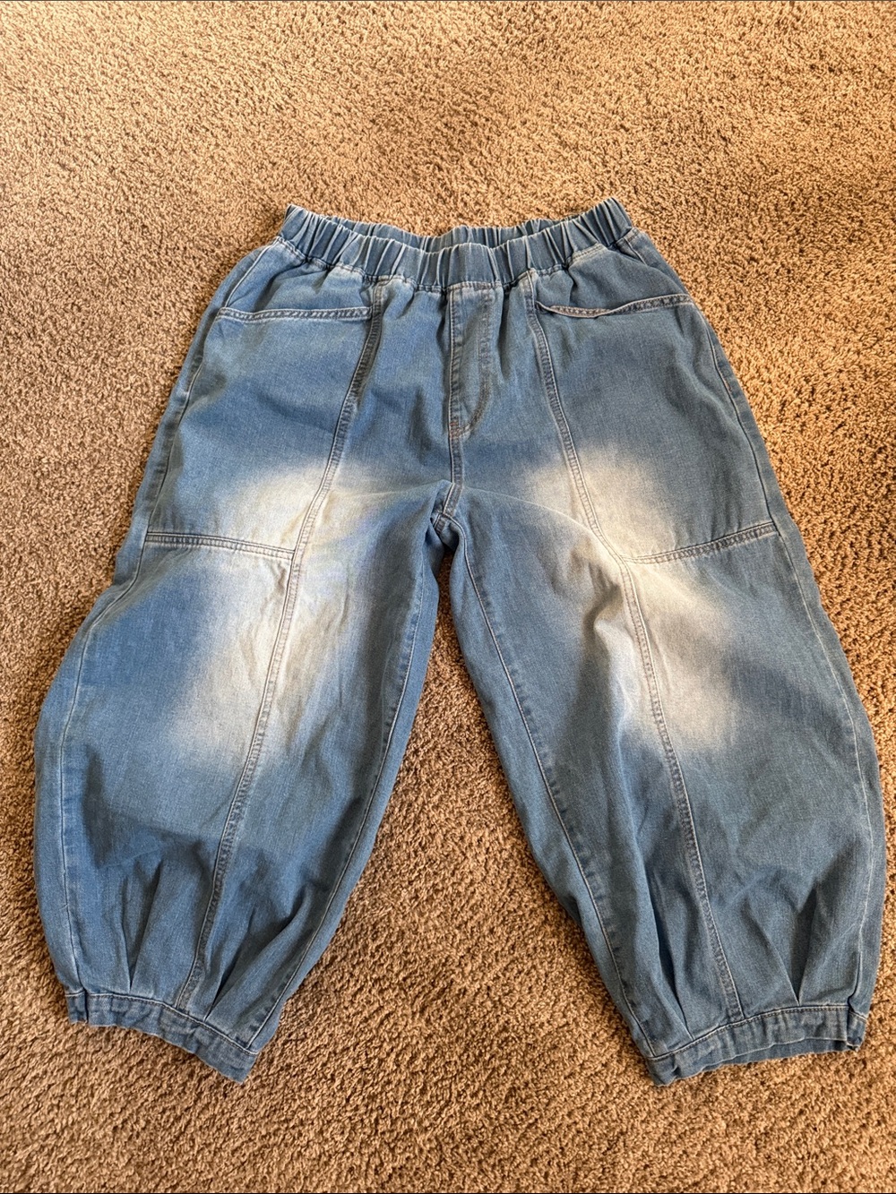 Women Relaxed Light Blue Denim Jogger Pants